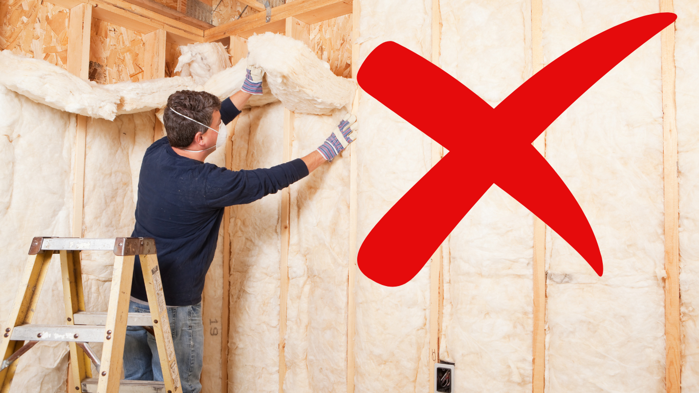 Traditional spray foam and fiberglass basement insulation
